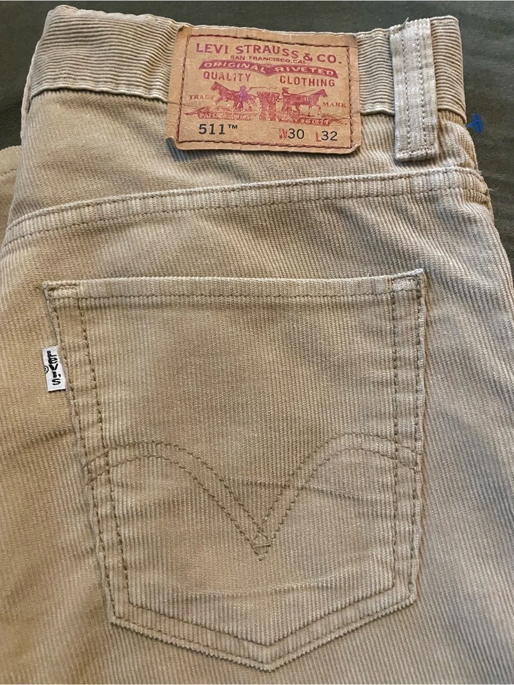 Levi's 511 Skinny Tan Corduroy Pants